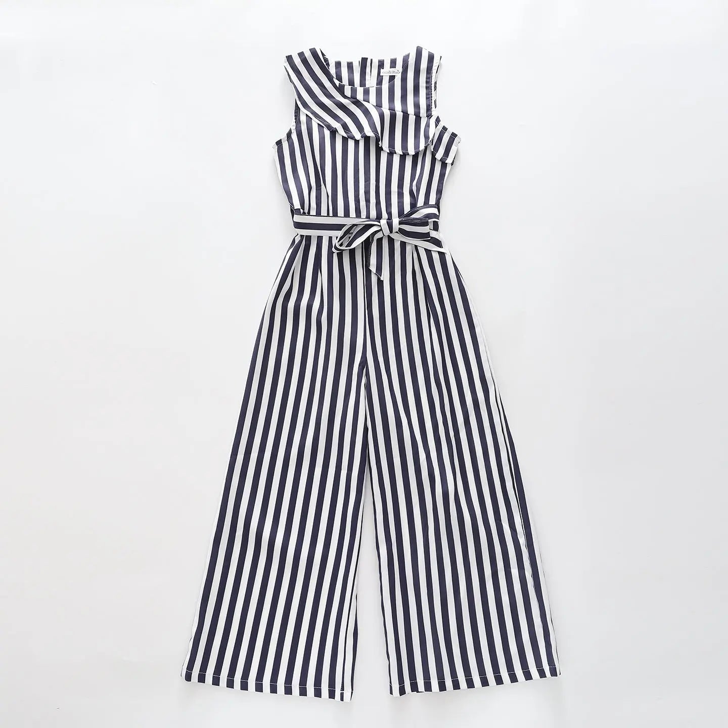 Girl's Navy Blue Striped Wide Leg Jumpsuit Ollies Place