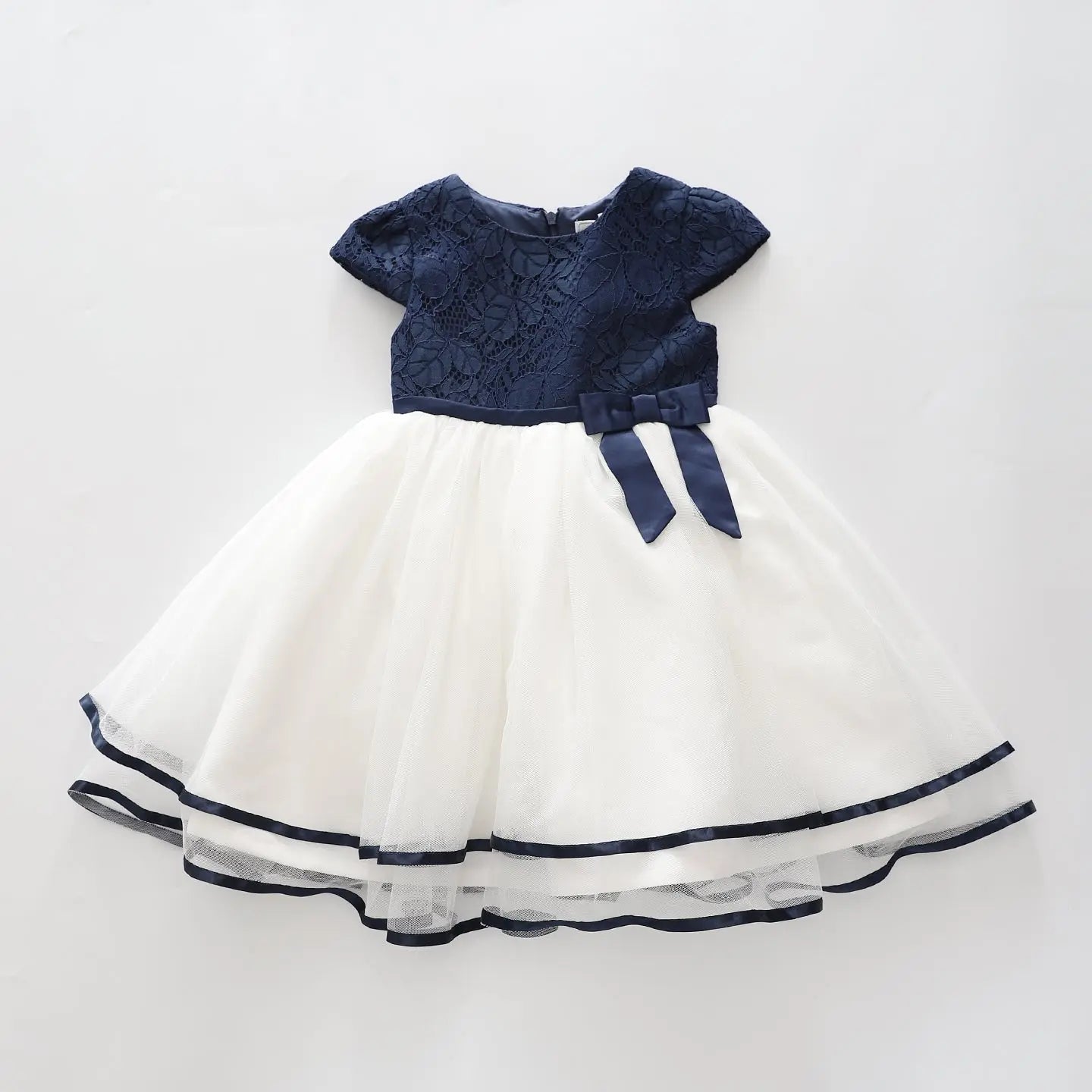 Girl's Navy Jacquard Party Dress Ollies Place