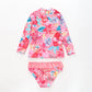 Girl's Painted Floral Pink Two Piece Swimsuit Set Ollies Place