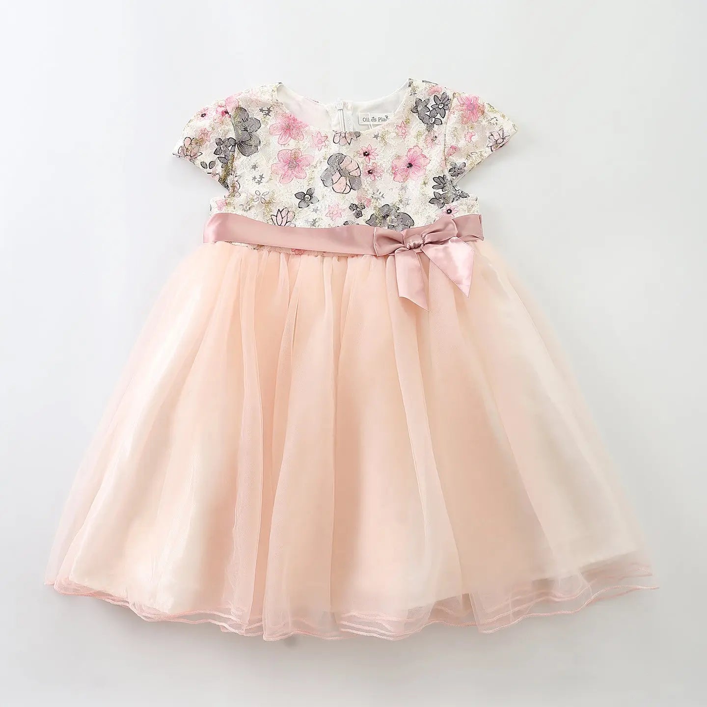 Girl's Peach Lace Party Dress Ollies Place