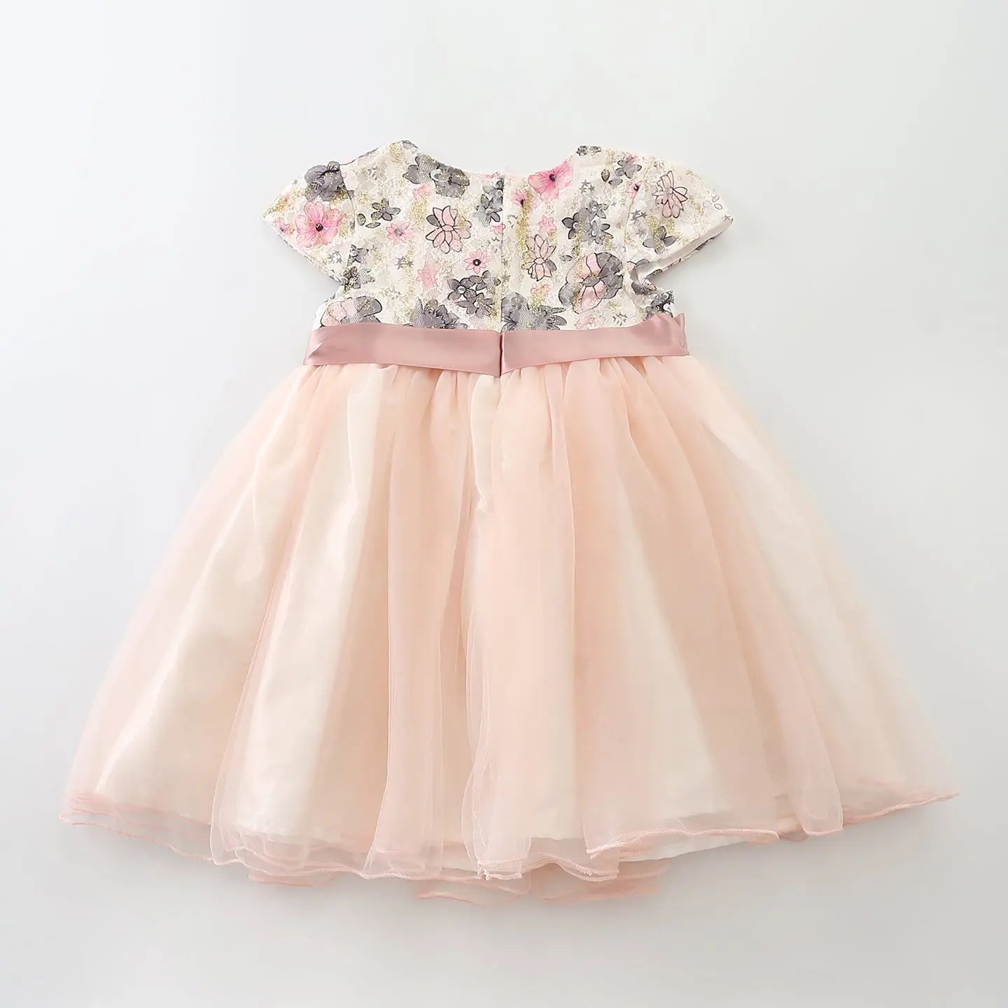 Girl's Peach Lace Party Dress Ollies Place