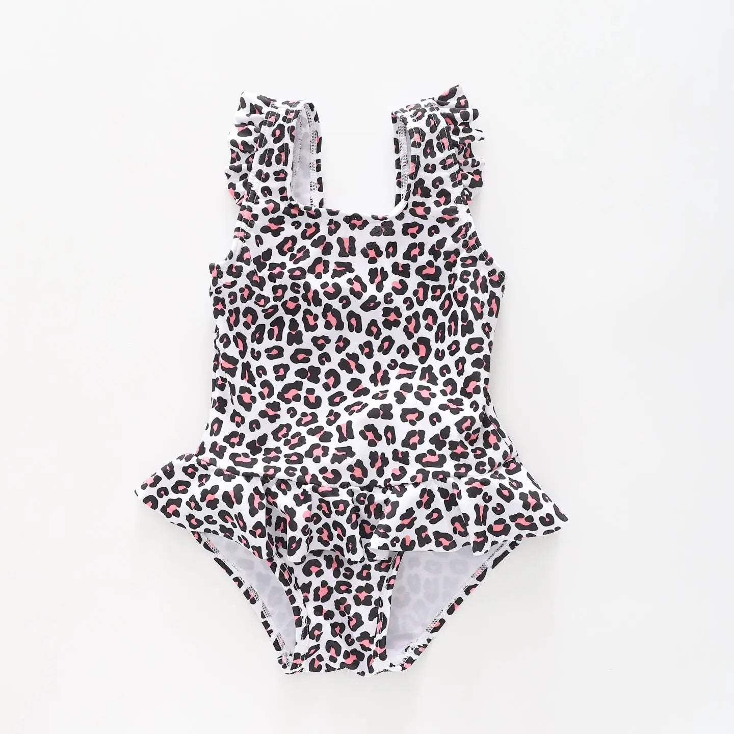 Girl's Pink Leopard Print One Piece Swimsuit Ollies Place