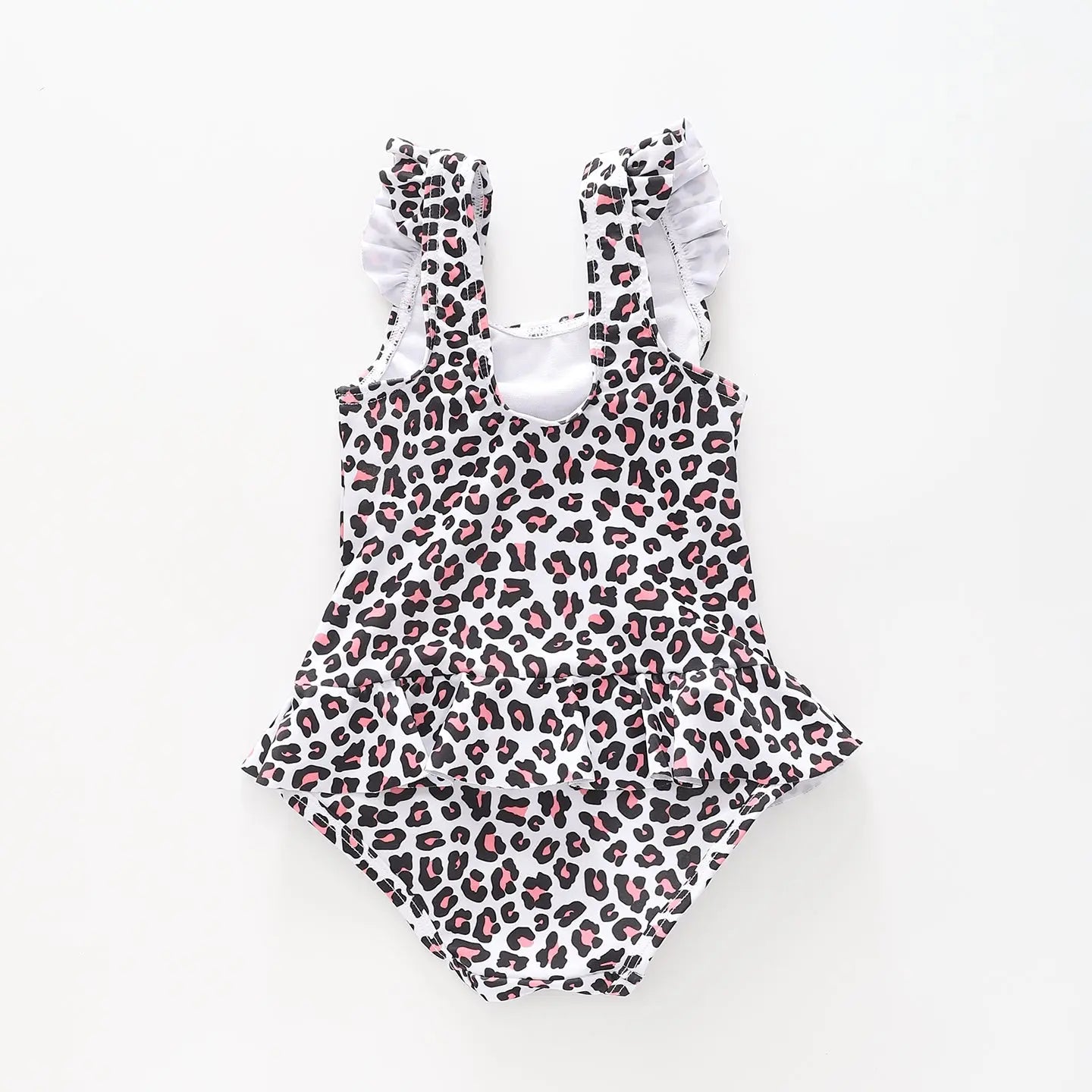 Girl's Pink Leopard Print One Piece Swimsuit Ollies Place