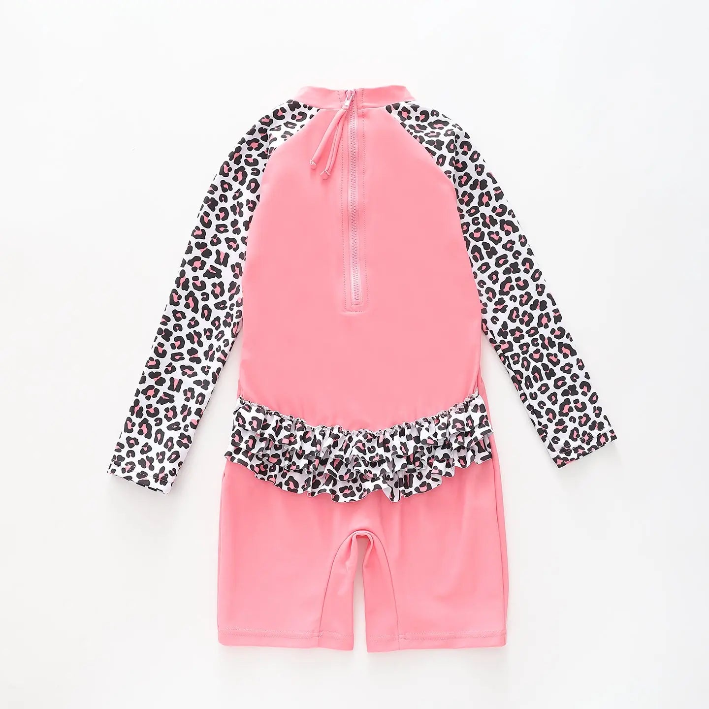 Girl's Pink Leopard Print Sunsuit One Piece Swimsuit Ollies Place