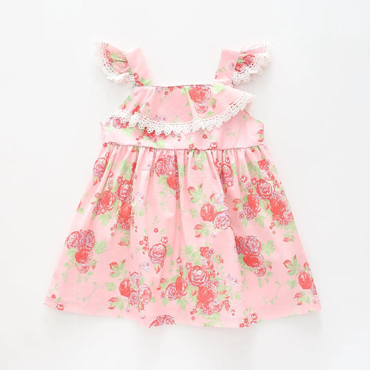 Girl's Pink Vintage Floral Dress Ollies Place