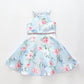 Girl's Sky Blue Pink Floral Party Dress Ollies Place