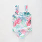 Girl's Tropical Print One Piece Swimsuit Ollies Place