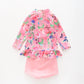 Girl's Watercolour Floral Pink Two Piece Swimsuit Set Ollies Place