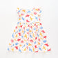 Girl's White Multicolour Dinosaur Dress Ollies Place