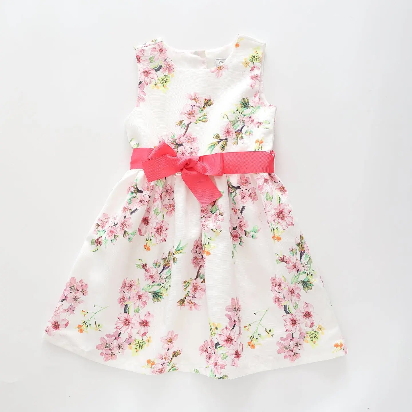 Girl's White and Pink Cherry Blossom Party Dress Ollies Place