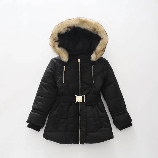 Girls Belted Puffer Jacket Ollies Place