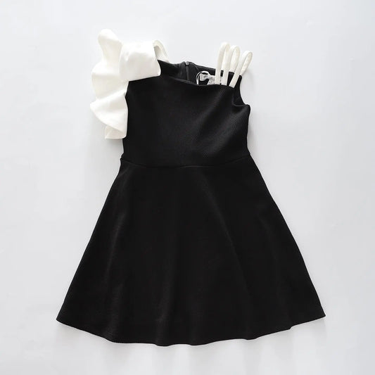 Girls Black One Shoulder Party Dress Ollies Place