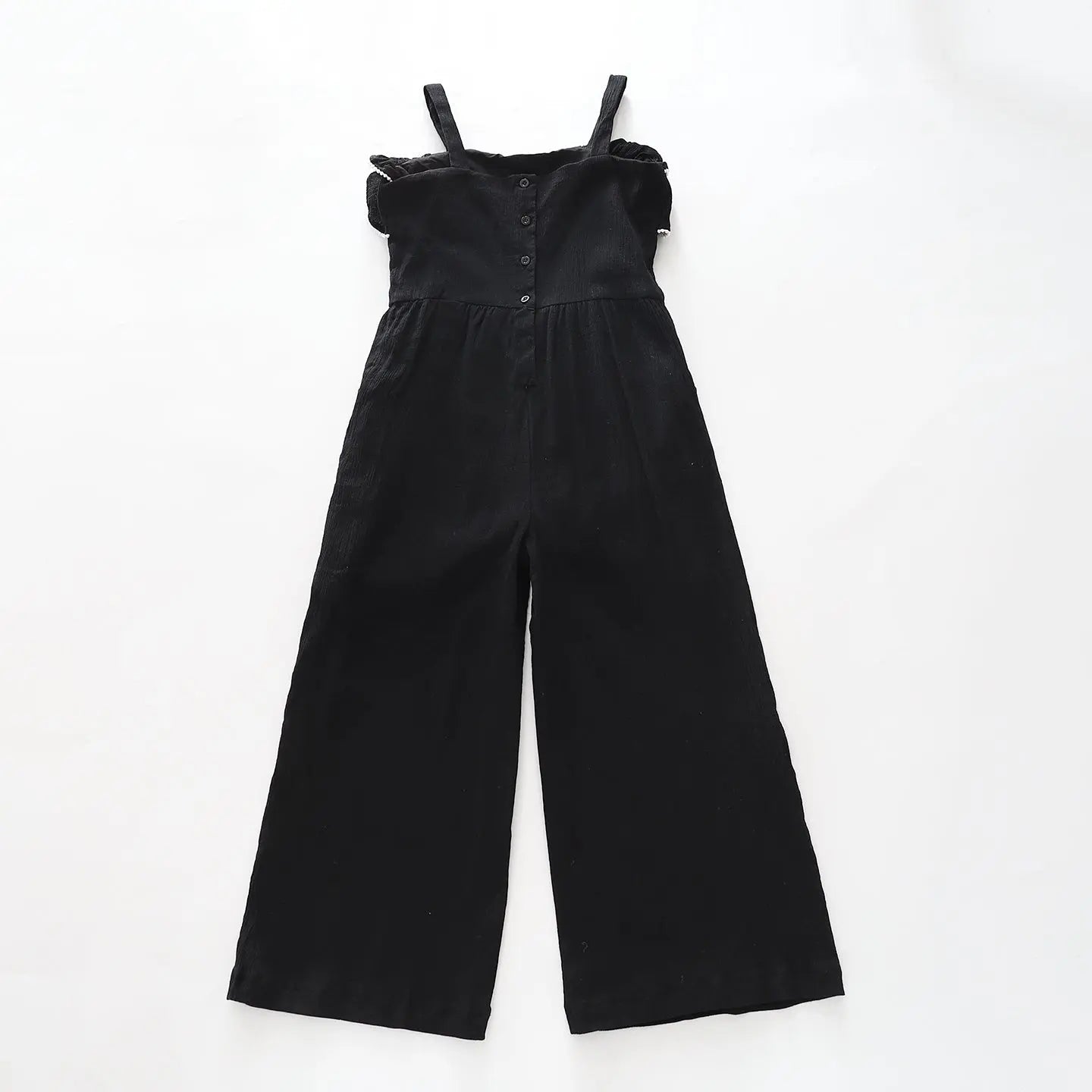 Girls Black Ruffle Jumpsuit Ollies Place