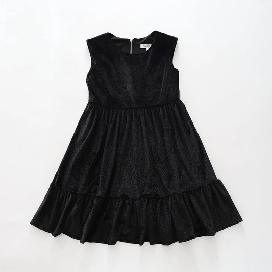 Girls Black Velvet Party Dress Ollies Place