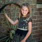 Girls Black and Gold Lace Formal Dress Ollies Place
