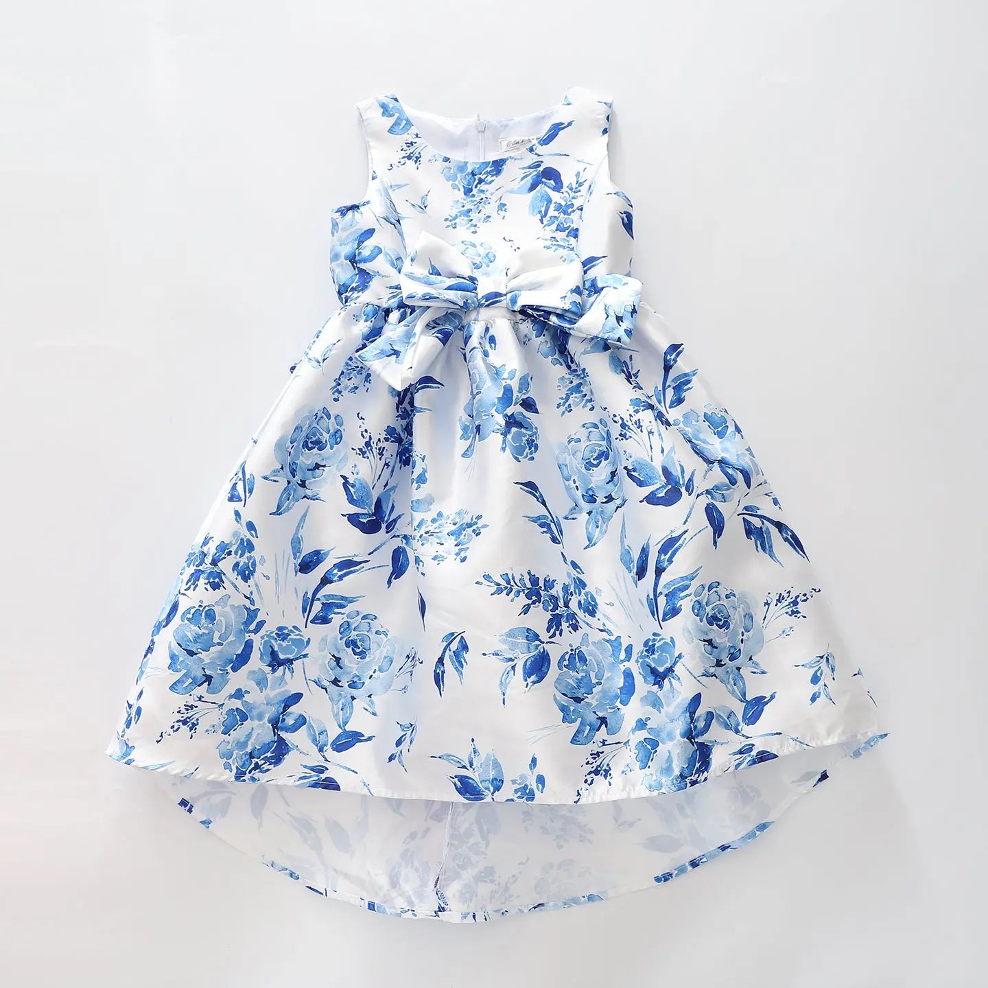 Girls Blue Floral Hi-Lo Party Dress Ollies Place