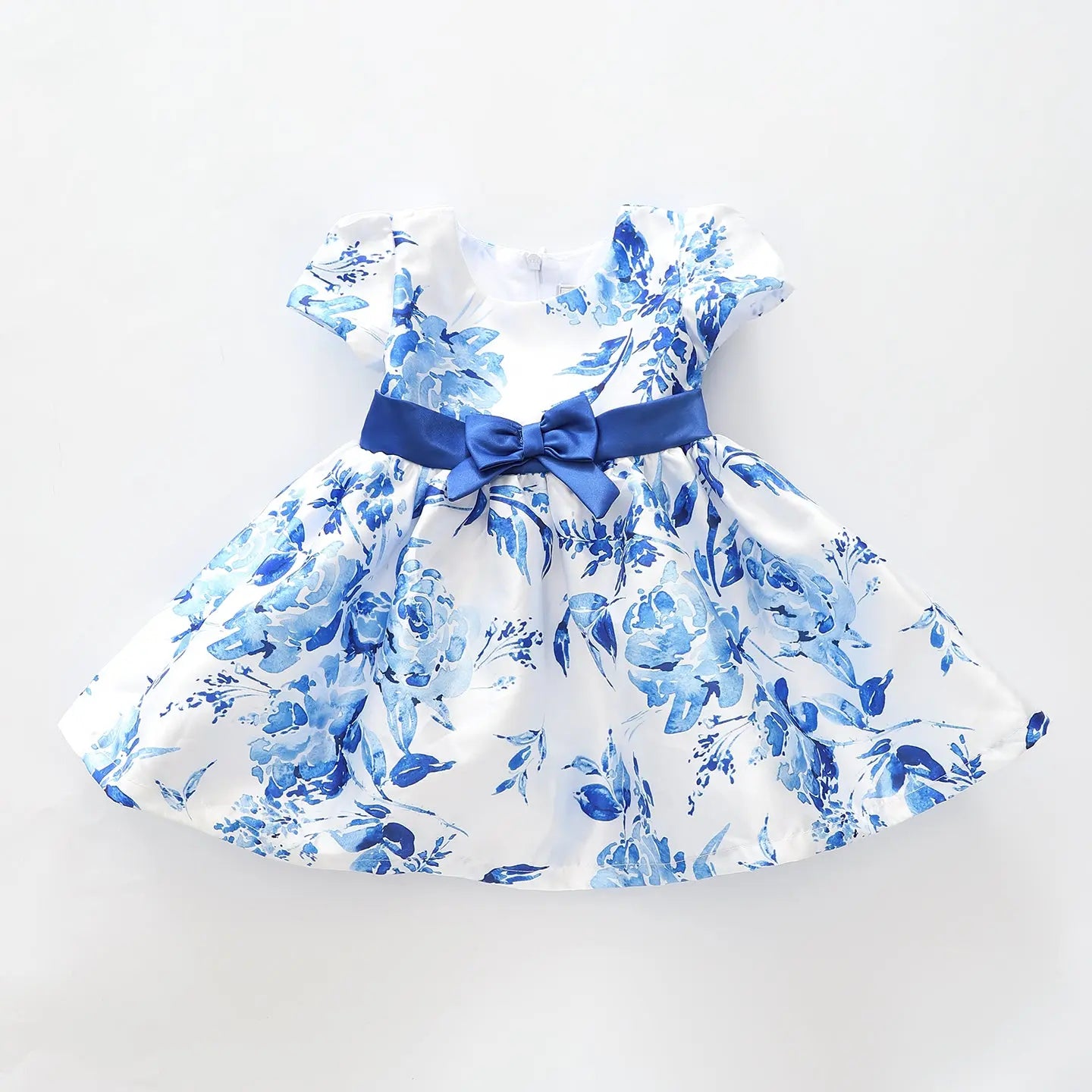 Girls Blue Floral Print Party Dress Ollies Place