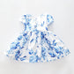Girls Blue Floral Print Party Dress Ollies Place