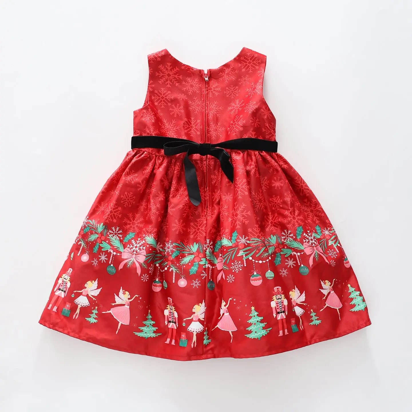 Girls Border Print Christmas Dress Ollies Place