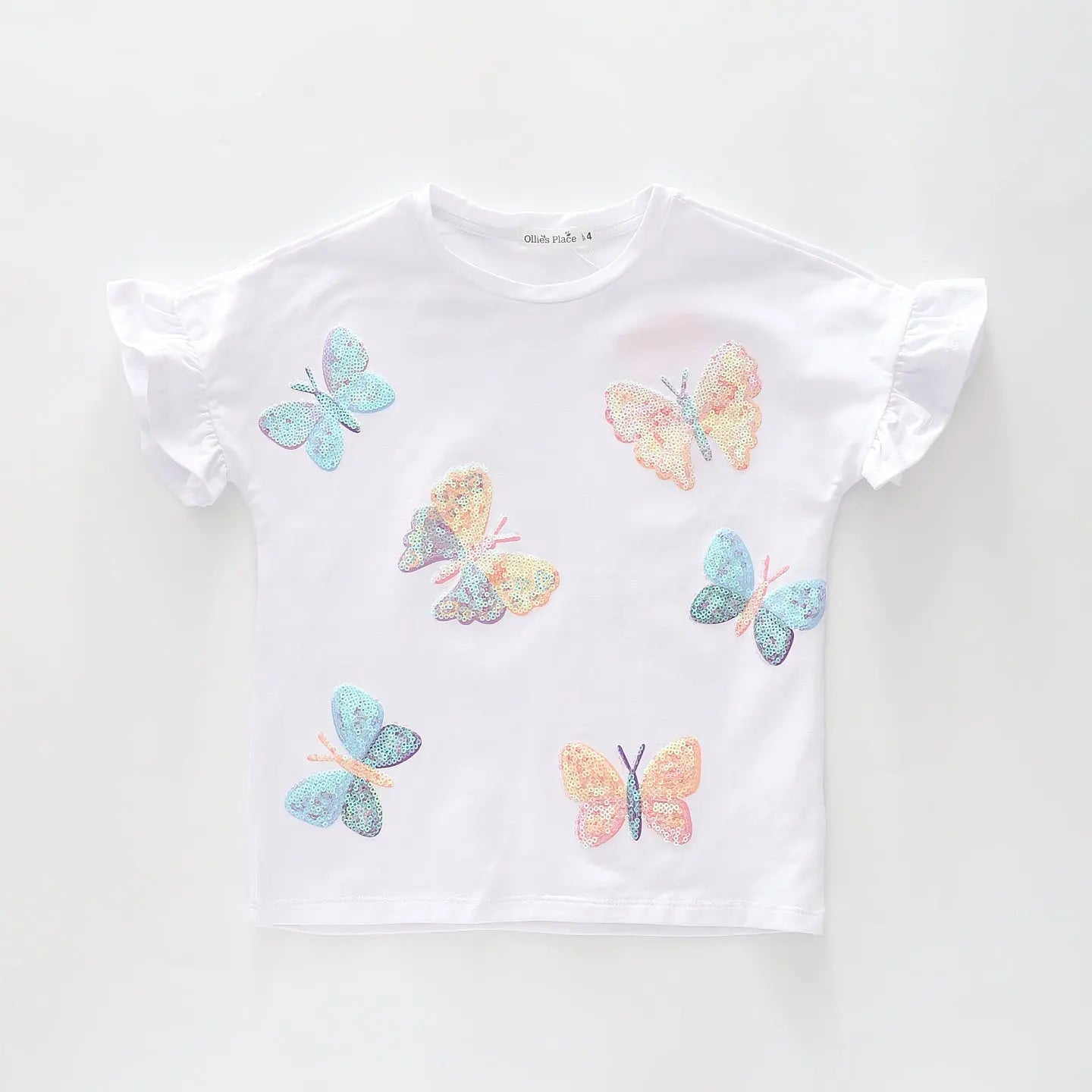 Girls Butterfly Sequin Tee Ollies Place