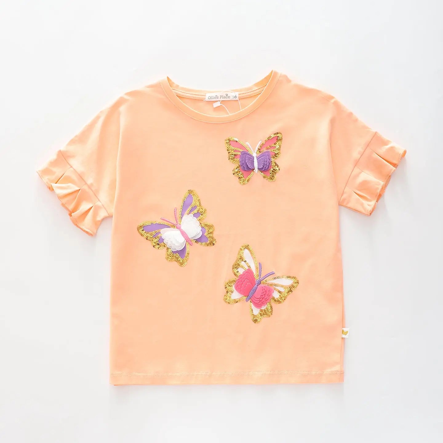 Girls Butterfly Shimmer Top Ollies Place