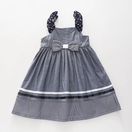 Girls Chambray and Stripes Dress Ollies Place