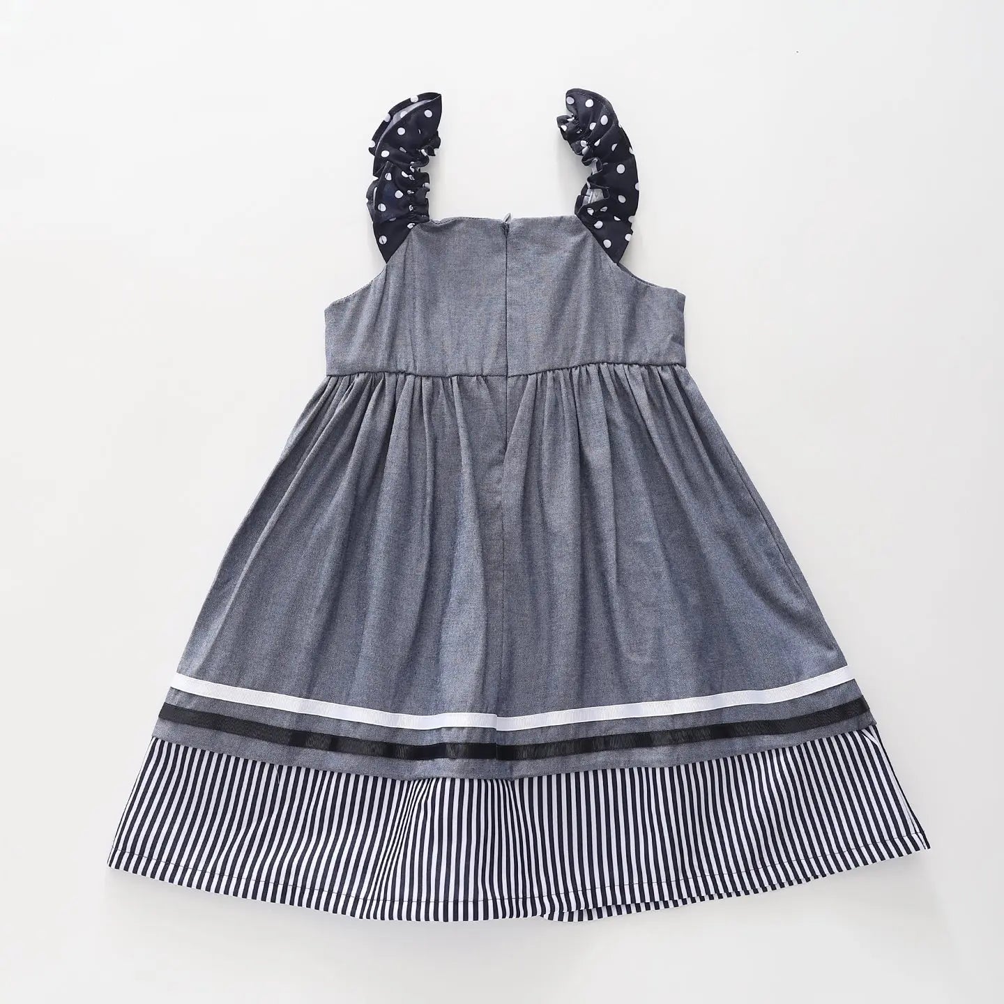 Girls Chambray and Stripes Dress Ollies Place