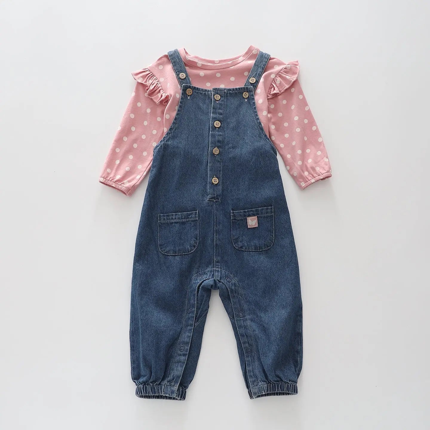 Girls Denim Overalls and Top Set Ollies Place