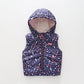Girls Ditsy Hooded Puffer Vest Ollies Place