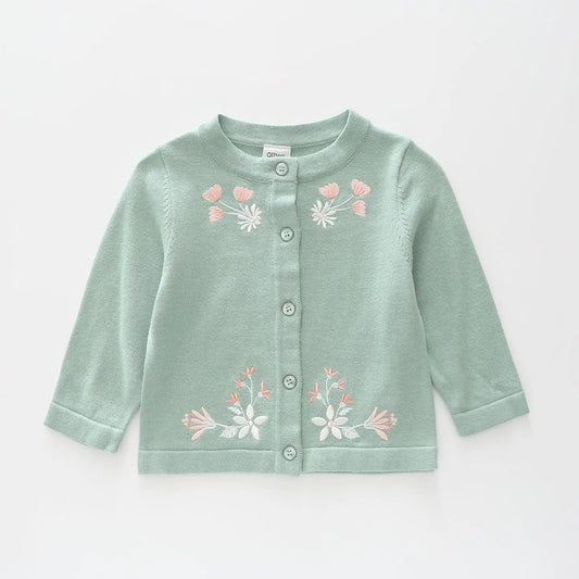 Girls Floral Green Cardigan Ollies Place