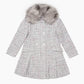 Girls Grey Fur Trim Woollen Coat Ollies Place
