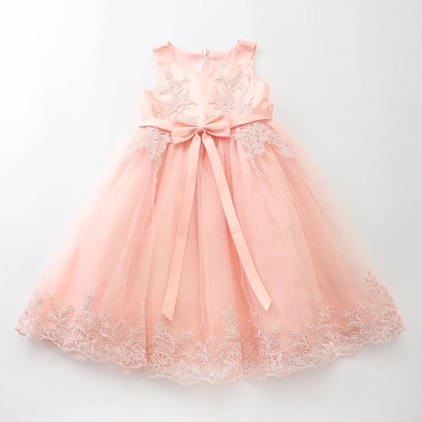 Girls Peachy Pink Flower Girl Special Occation Dress Ollies Place