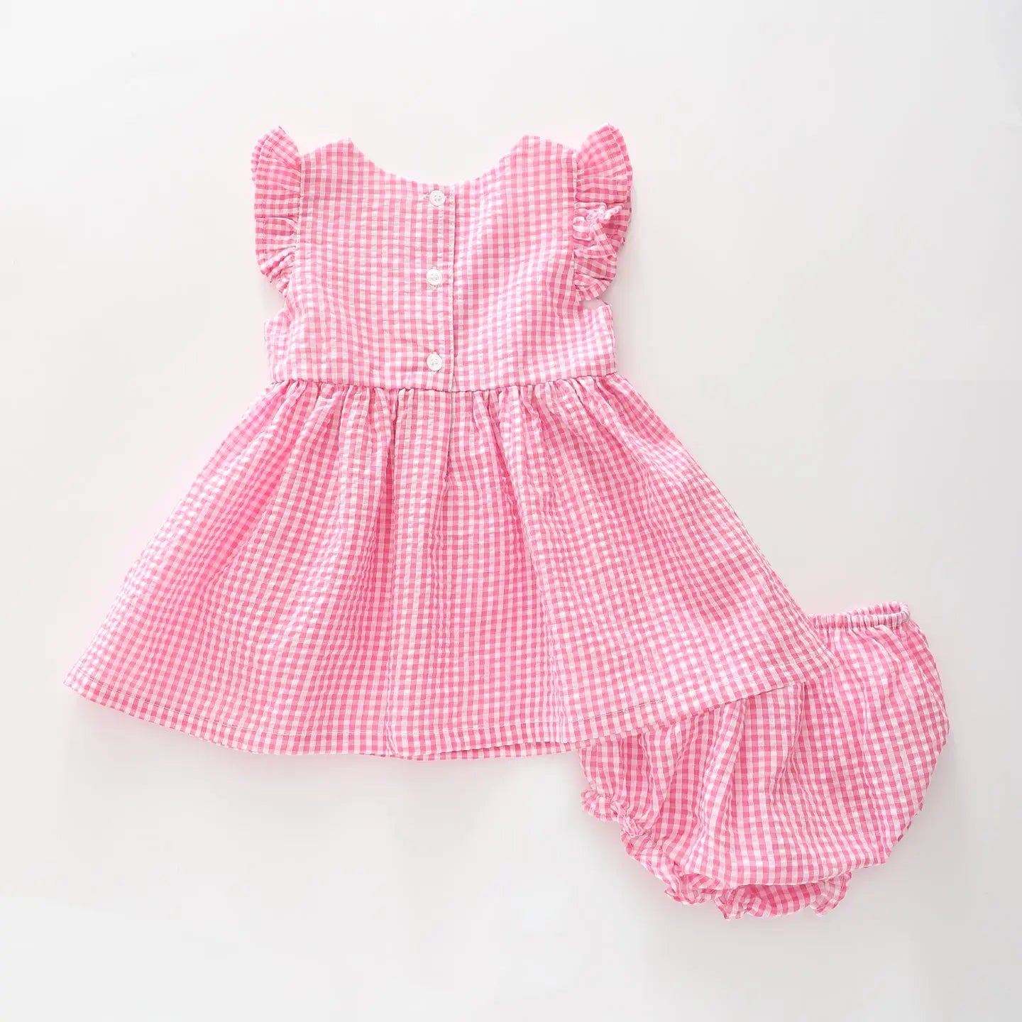 Girls Pink Gingham Set Ollies Place