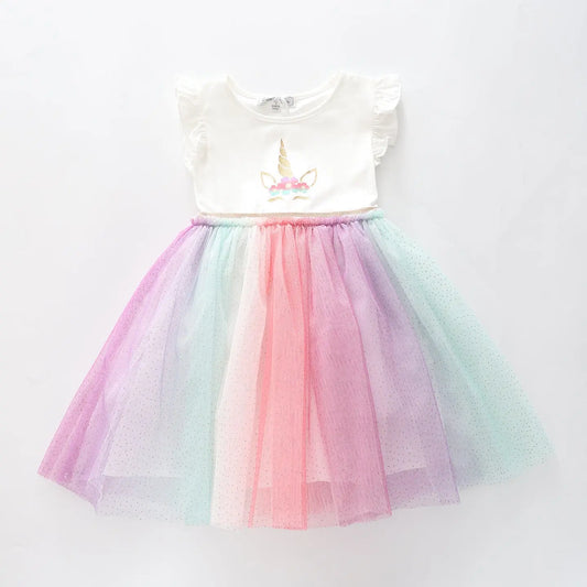 Girls Rainbow Unicorn Party Dress Ollies Place