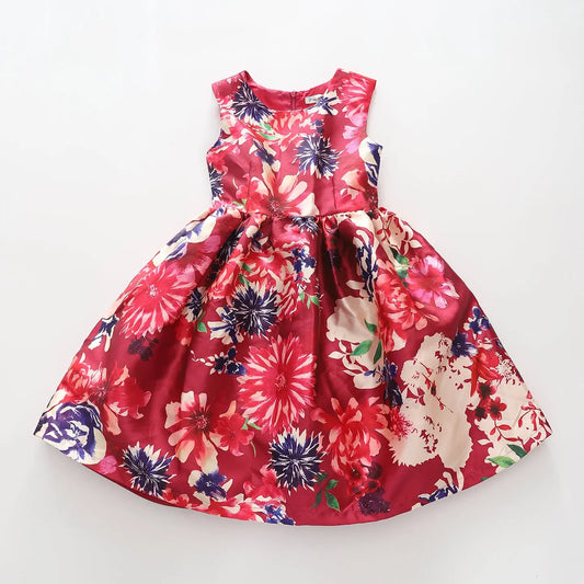 Girls Red Florals Party Dress Ollies Place