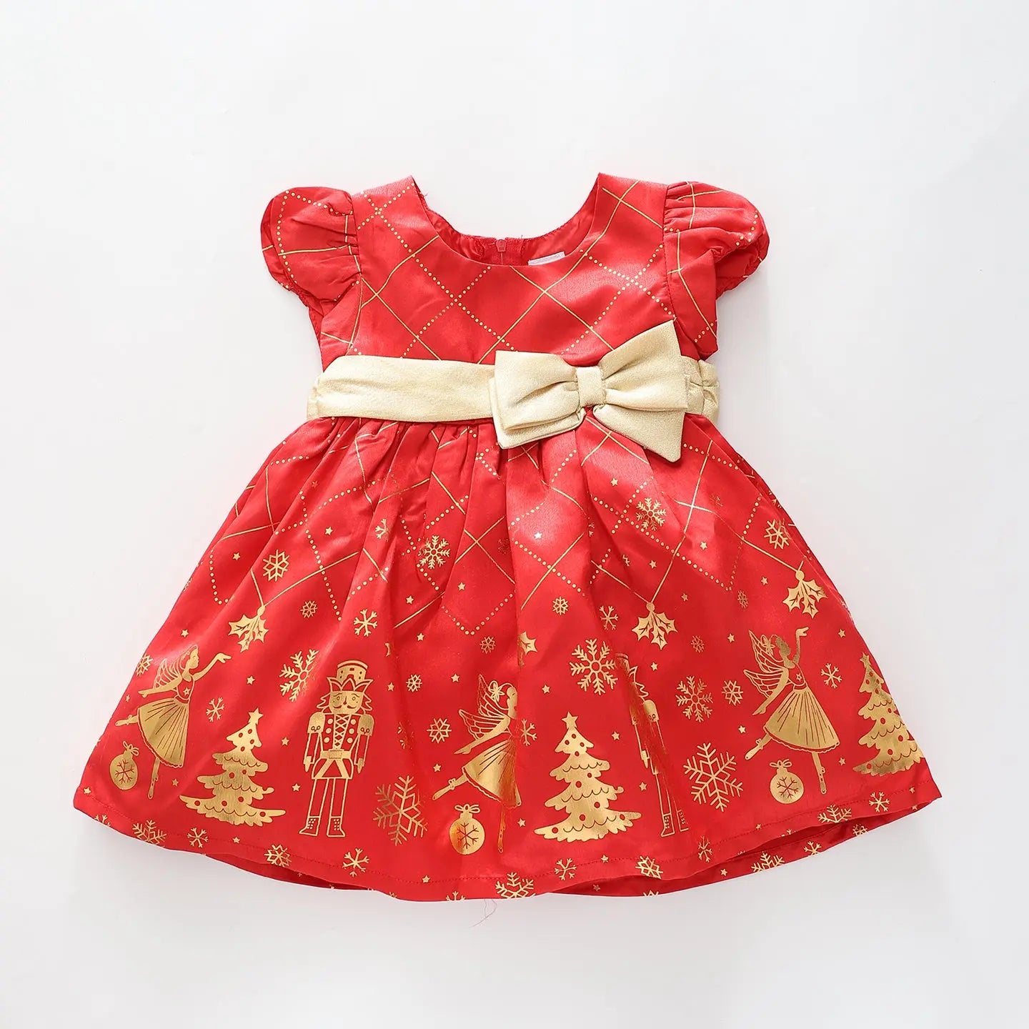 Girls Red and Gold Christmas Dress Ollies Place