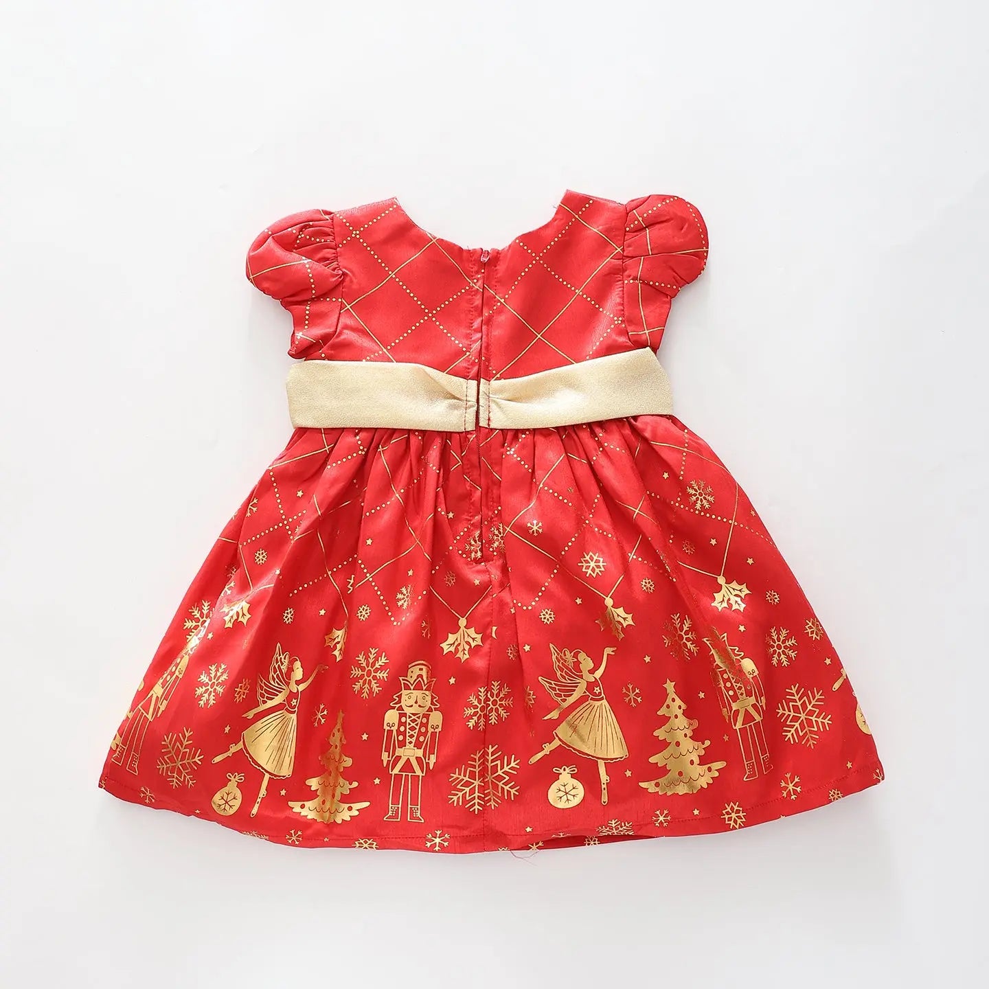 Girls Red and Gold Christmas Dress Ollies Place