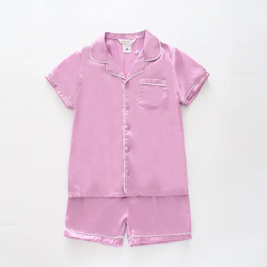 Girls Satin Pyjama Set Ollies Place