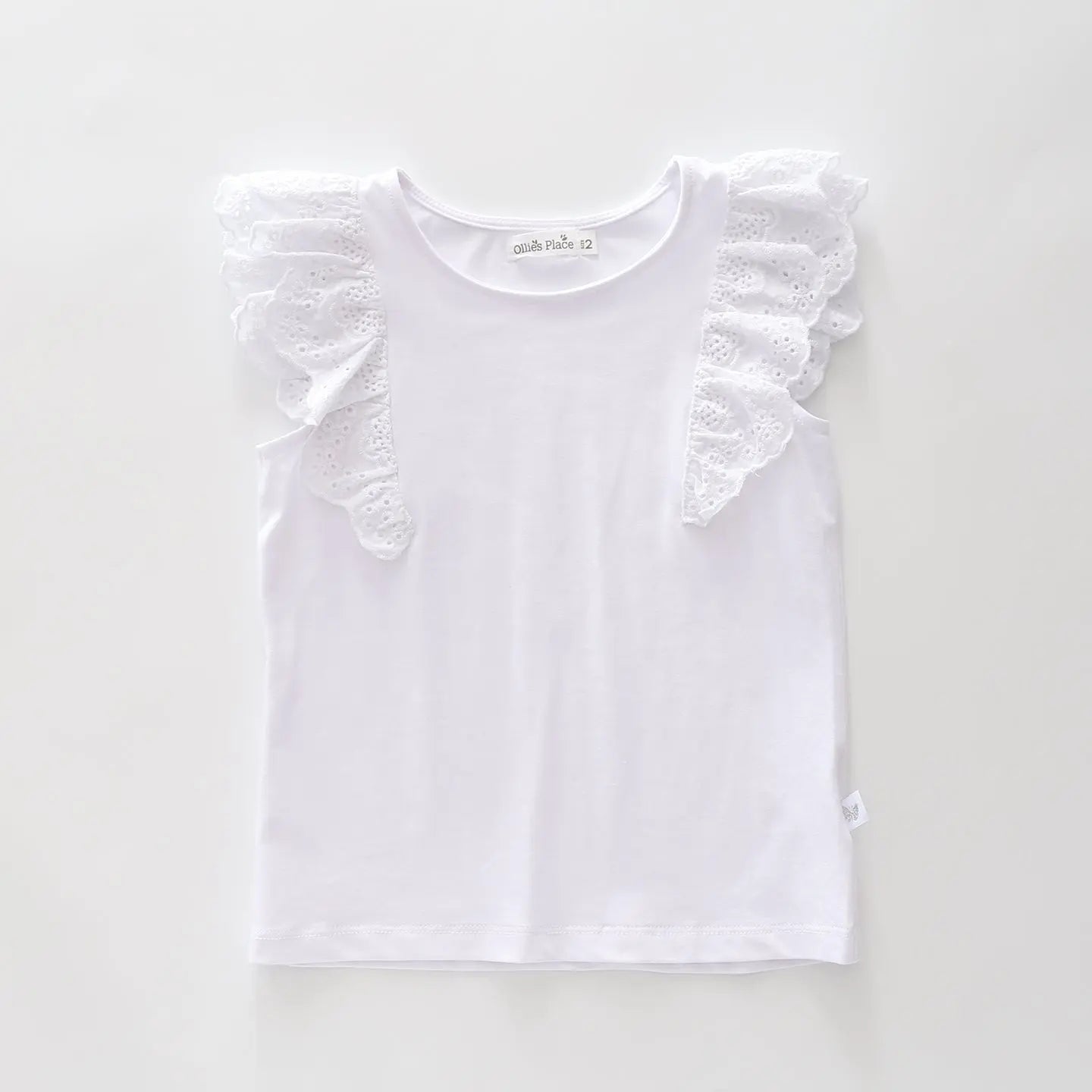 Girls White Eyelet Top Ollies Place