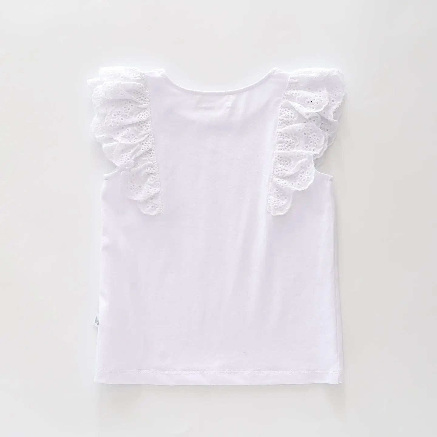 Girls White Eyelet Top Ollies Place