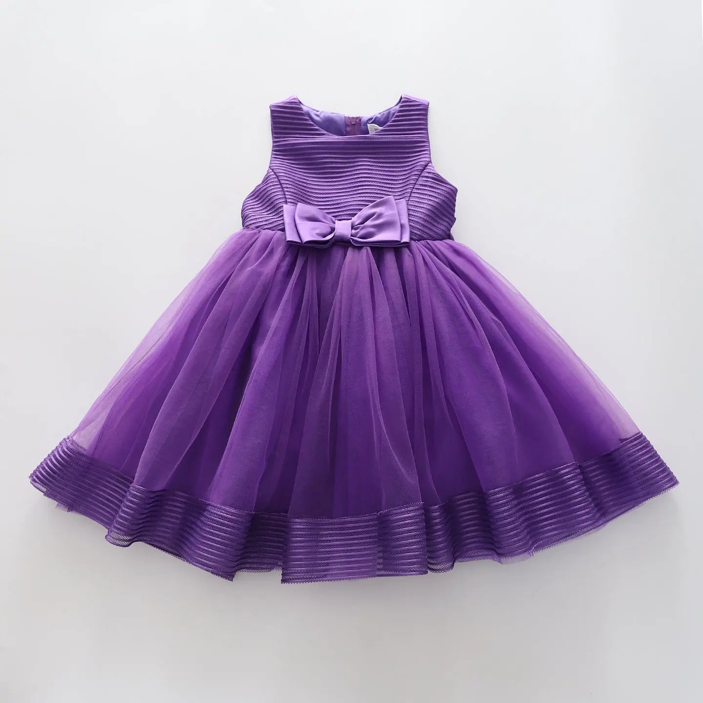 Girls' Elegant Tulle Formalwear Dress - Purple Ollies Place