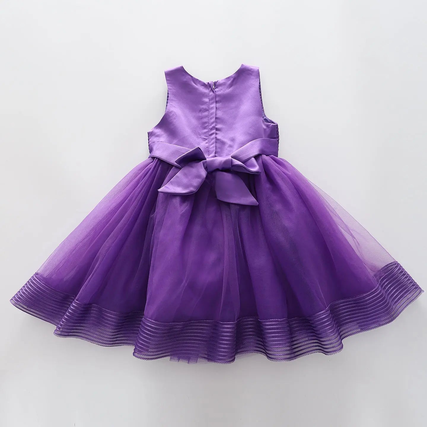 Girls' Elegant Tulle Formalwear Dress - Purple Ollies Place