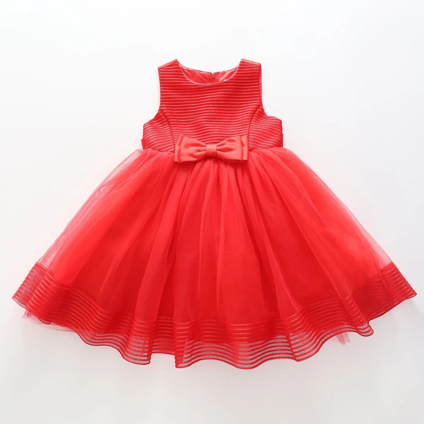 Girls' Elegant Tulle Formalwear Dress - Red Ollies Place