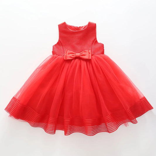 Girls' Elegant Tulle Formalwear Dress - Red Ollies Place