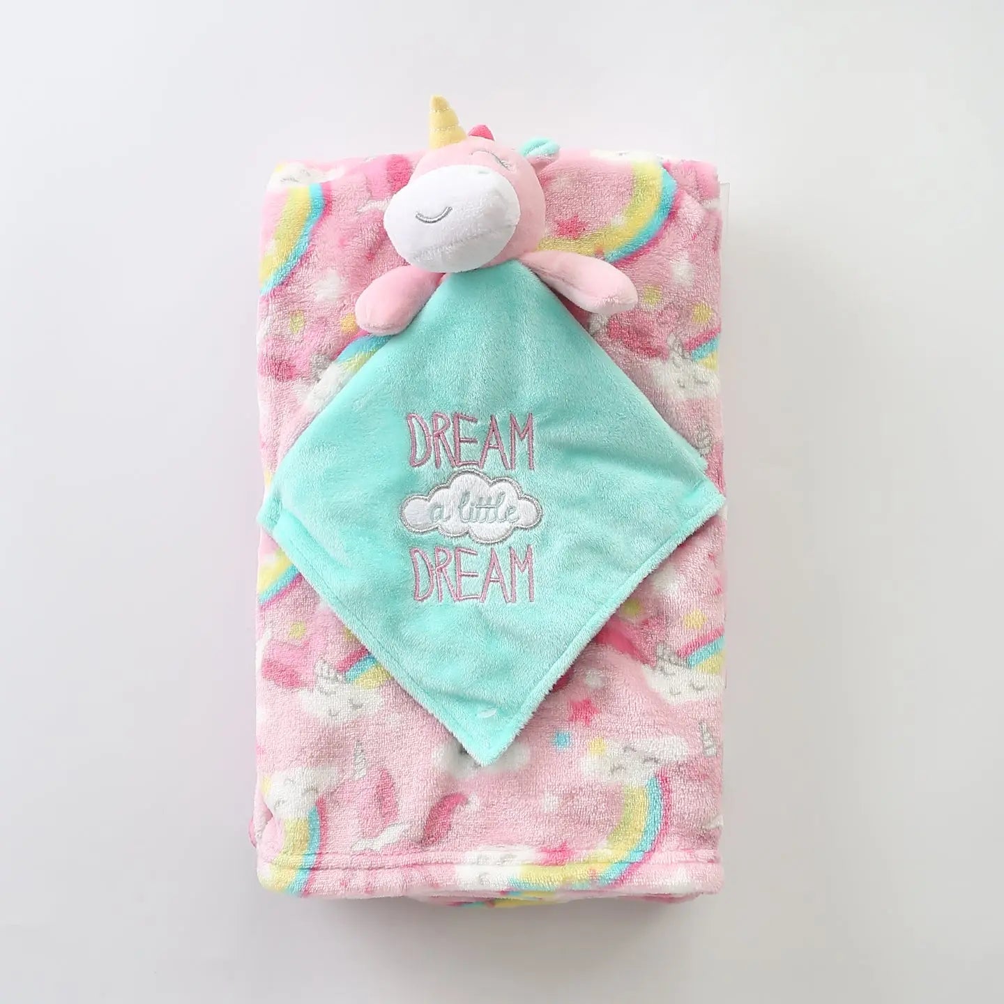 Girls' Fleece Unicorn and Security Baby Blanket Set Ollies Place