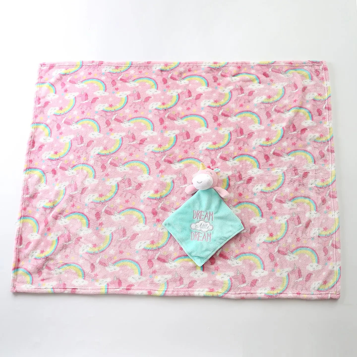 Girls' Fleece Unicorn and Security Baby Blanket Set Ollies Place