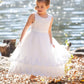 Girls' Ivory Tiered Tulle Formal Occasion Dress Ollies Place
