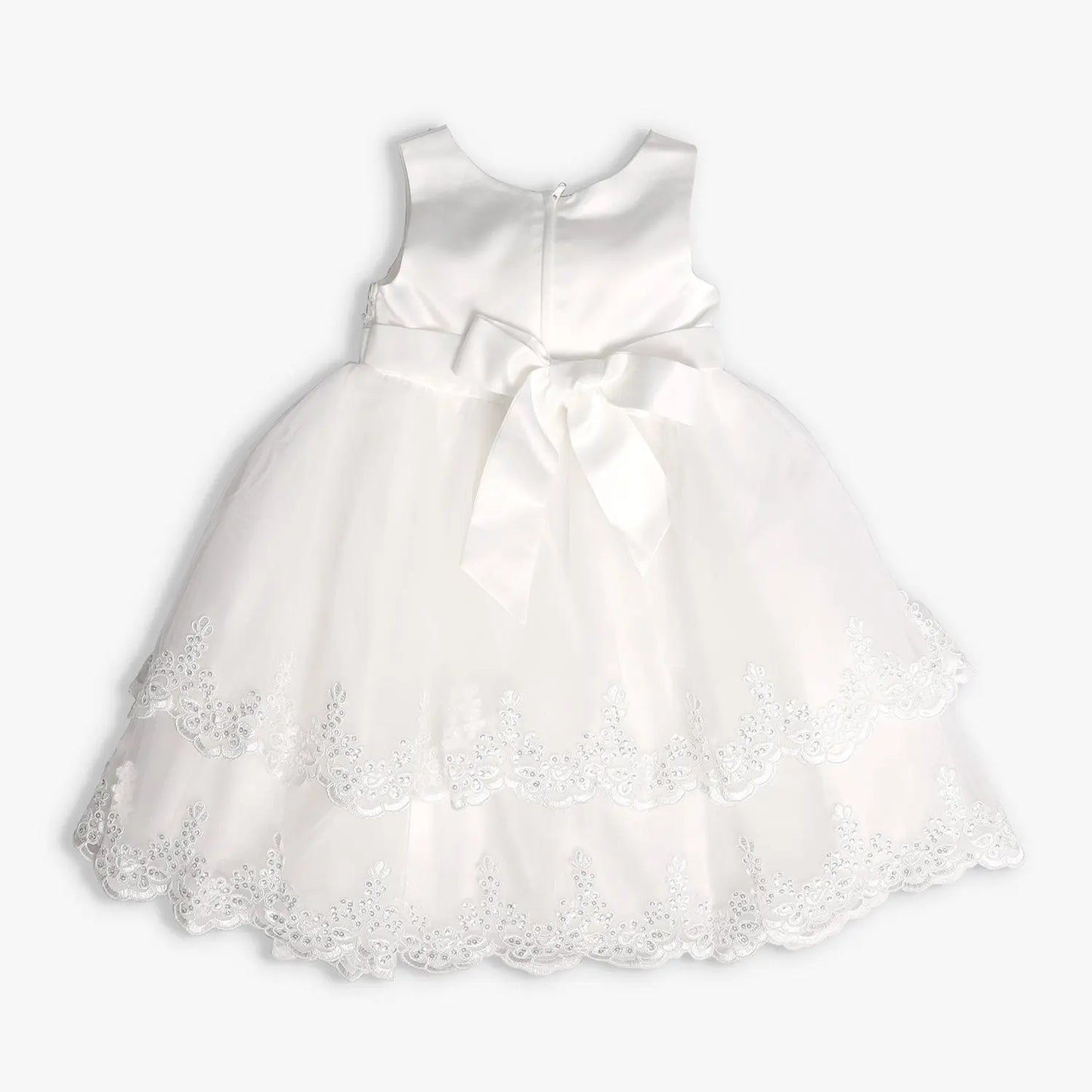 Girls' Ivory Tiered Tulle Formal Occasion Dress Ollies Place