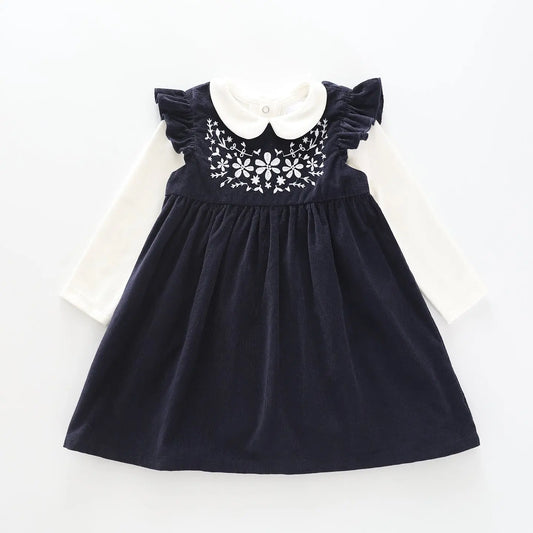 Girls' Navy Cord Dress Set Ollies Place