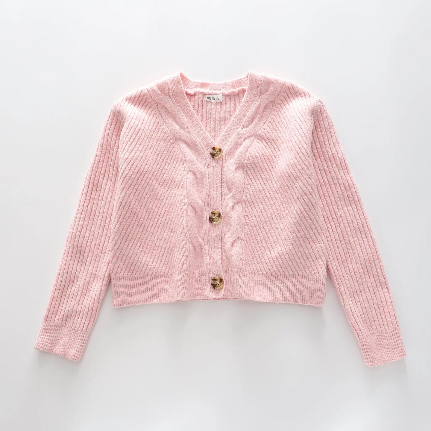 Girls' Pink True Knit Cropped Cardi Ollies Place